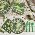 Camouflage Dinnerware Set and Party Supplies 144 Pieces Serves 24