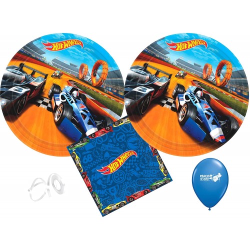 Hot Wheels Party Supplies Bundle Pack for 16