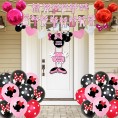 Minnie Mouse Party Supplies 1st Birthday Minnie Mouse Birthday Party Supplies Banner Tableware Tablecloth Balloons Cake Toppers Minnie Mouse Party Supplies for Girl Serves 10 Guests