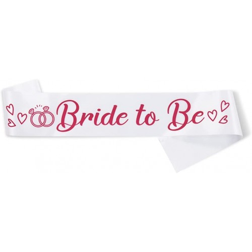 Party to Be Bride to Be Sash Bridal Shower Hen Night Bachelorette Party Decorations Party Favors White-B