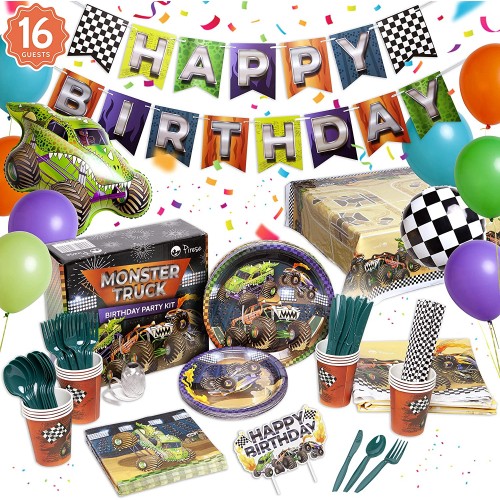 Pirese Monster Truck Birthday Party Supplies Monster Truck Party Supplies Monster Truck Birthday | Monster Truck Birthday Decorations | Monster Truck Party Decorations | Monster Truck Party