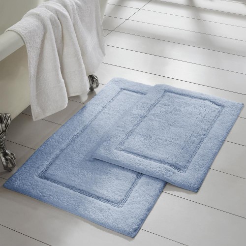 Bathroom Rugs & Mats| Amrapur Overseas 2-Pack Solid Loop With Non-Slip Backing Bath Mat Set Lt Blue - TI40760