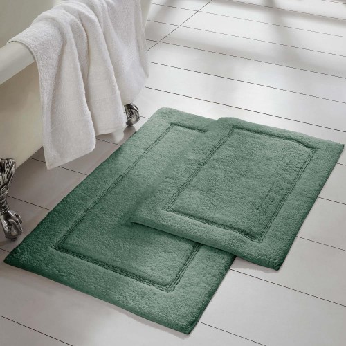 Bathroom Rugs & Mats| Amrapur Overseas 2-Pack Solid Loop With Non-Slip Backing Bath Mat Set Eucalyptus - YP96208