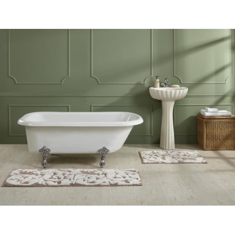 Bathroom Rugs & Mats| Better Trends Memory Foam Bath Rug 54-in x 18-in Beige Cotton Bath Rug - DQ24482