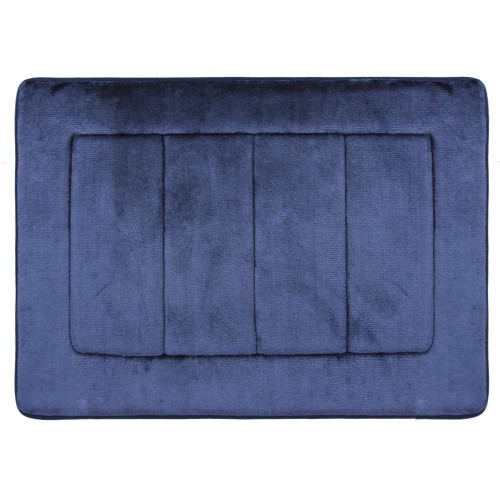 Bathroom Rugs & Mats| Everplush Activated Charcoal Coral Fleece 24-in x 17-in Midnight Blue Microfiber Memory Foam Bath Mat - XZ45321