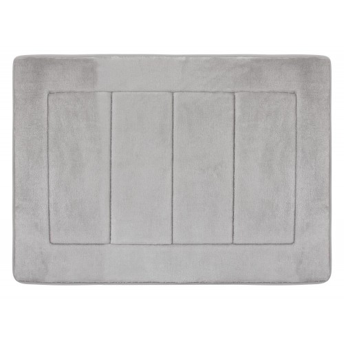Bathroom Rugs & Mats| Everplush Activated Charcoal Coral Fleece 24-in x 17-in Silver Microfiber Memory Foam Bath Mat - FX07512