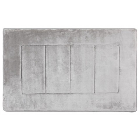 Bathroom Rugs & Mats| Everplush Activated Charcoal Coral Fleece 34-in x 21-in Silver Microfiber Memory Foam Bath Mat - RL63027