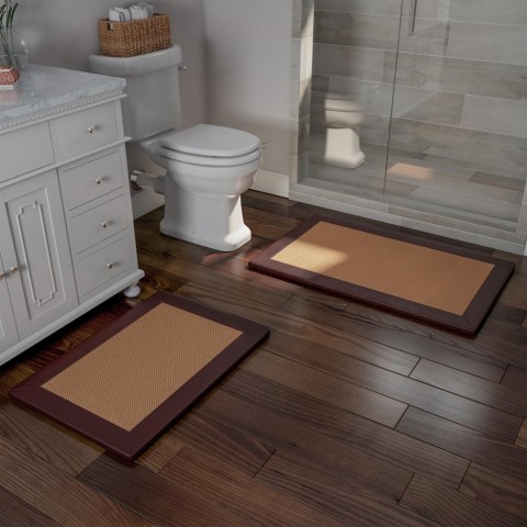 Bathroom Rugs & Mats| Hastings Home Hastings Home Bathroom Mats 32-in x 20.25-in Chocolate Rubber Bath Mat - XT93814