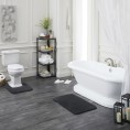 Bathroom Rugs & Mats| Mohawk Home Duo 32-in x 20-in Grey Nylon Bath Rug - YS71052