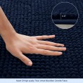 Bathroom Rugs & Mats| Subrtex Luxury Chenille 32-in x 20-in Navy Polyester Bath Rug - FK23601