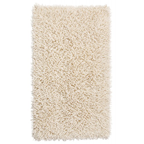 Bathroom Rugs & Mats| undefined Chenille Shaggy 24-in x 17-in Ivory Cotton Bath Rug - IE70850