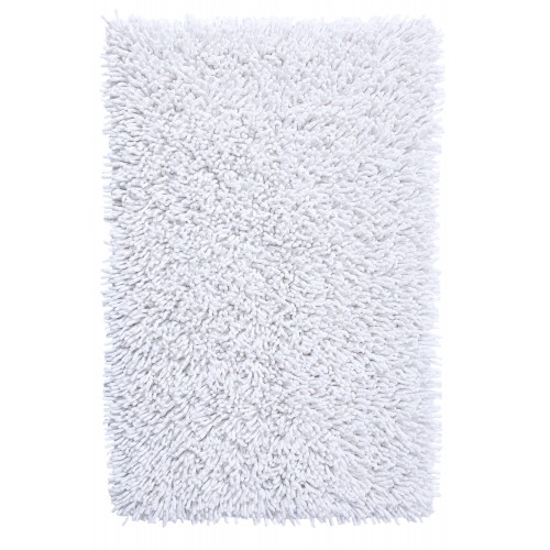 Bathroom Rugs & Mats| undefined Chenille Shaggy 34-in x 21-in White Cotton Bath Rug - EH26774
