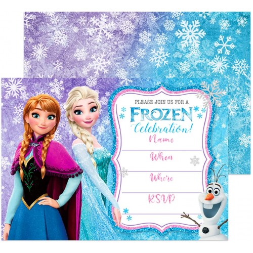 12 guests frozen 1 birthday party invitation card party supplies discount gift card greeting card