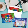 16PCS Cartoon Party Invitations Cards for Boys Girls Birthday Party Supplies Decorations 5×7Inches（16pcs Envelope Free）