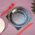 Aenoyo 40 Pieces Space Party Tableware Set 10 Pieces 9" Dinner Paper Plates 10 Pieces 7" Dessert Paper Plates 20 Pieces Napkins for Galaxy Star Party Table Decorations Supplies