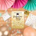 Andaz Press Graduation Invitations with Envelopes 5x7-inch Faux Gold Glitter 24-Pack Junior High School College University Masters PhD Grad Party Invites
