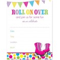 MyExpression.com 24 Hot Pink Roller Skates Bright Dots Fill in Birthday Invitations