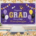 2022 Graduation Banner Decorations- Class of 2022 Congrats Grad Banner Extra Large 78.7"x40" Graduation Yard Sign Party Supplies- Purple Grad Photo Prop for Home Indoor & Outdoor