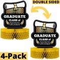 2022 Graduation Decorations Class of 2022 4-Pack Graduation Table Centerpiece Decorations Double Sided Class of 2022 Graduation Party Decorations 12” Gold Graduation Party Decorations 2022