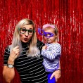 4 Pack Red Foil Fringe Curtain Backdrop 3.28Ft x 8.2Ft Metallic Tinsel Foil Fringe Streamer Curtains for Party Photo Booth Props Birthday 2022 St. Patrick's Day Decoration Party Supplies