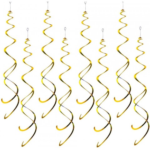 Aimto Gold Party Swirl Decorations,Foil Ceiling Hanging Swirl Decorations,Pack of 20