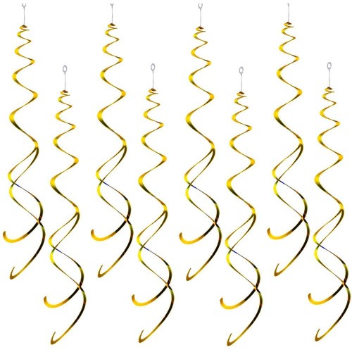Aimto Gold Party Swirl Decorations,Foil Ceiling Hanging Swirl Decorations,Pack of 20