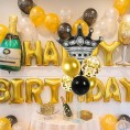 Black and Gold Balloon Stand Kit For Table 2 Set with 2 Black Crown Balloons Black and Gold Party Decorations Balloon Stand for Table Great for Birthday Wedding Anniversary Queen Birthday Party Decorations