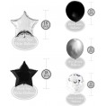 Black and Silver Party Decorations Kit Silver Foil Fringe Curtain Backdrop Black and Silver Balloons Set Black and Silver Birthday Decorations Graduation Party Supplies