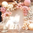 Boho Balloon Garland Blush Nude Dusty Pink Brown White Sand Long Twisting Balloons Arch Kit for Baby Shower Rainbow Birthday Party Decorations