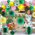 Cactus Party Decorations Hawaiian Tropical Party Decorations Tissue Paper Fans Watermelon Cactus Honeycomb Balls for Summer Birthday Mexican Fiesta Party
