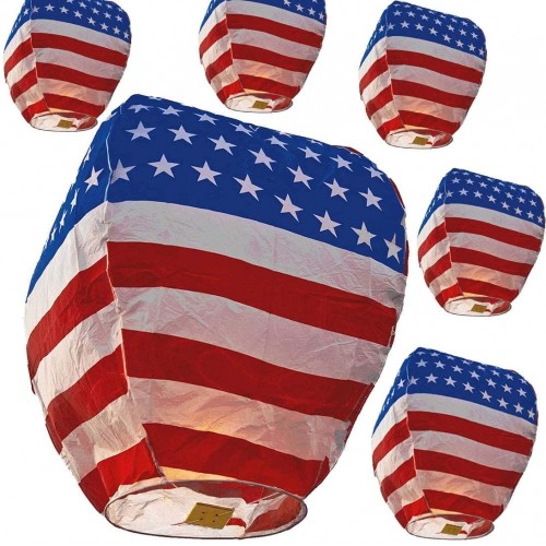 Chinese Sky Lanterns 100% ECO Friendly Biodegradable Paper Wishing Lanterns with Fire Resistant Paper for Weddings Birthdays Memorials and Celebration Events 6 Pack