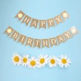 Daisy Birthday Party Decorations,Spring Flower Daisy Happy Birthday Banner Decor Party Burlap Country Rustic Yellow