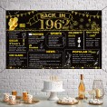 DARUNAXY 60th Birthday Black Gold Party Decoration Back in 1962 Banner 60 Year Old Birthday Party Poster Supplies Extra Large Fabric Vintage 1962 Backdrop Photography Background for Men and Women