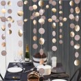 Decor365 Glitter Champagne Gold Decorations Paper Circle Dots Garland Party Streamers Bunting Backdrop Hanging Decor Banner Wedding Bachelorette Bridal Shower Christmas New Year Home Engagement