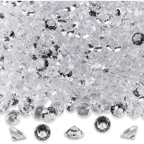 Diamond Table Confetti Party Toy Decorations for Weddings Bridal Shower Birthdays Graduations Home and more. 800 COUNT 4 Carat 8mm Jewels by Super Z Outlet