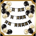 Divorce Party Decorations Kit | 10 Divorce Photo Booth Props | "I Do I Did I'm Done!" Banner | Divorcee Sash | 10 Gold Confetti Balloons and 10 Black Balloons