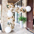 Futureferry Balloon Garland Arch Kit-116 Pcs White and Gold Balloons-Wedding Birthday Bachelorette Engagements Anniversary Party Backdrop DIY Decorations