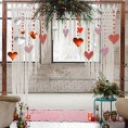 Glitter Pink Red Heart Garland Party Decorations Hanging Heart Banner Streamer Backdrop for Valentines Mother's Day Wedding Anniversary Bachelorette Engagement Bridal Baby Shower Birthday Decor