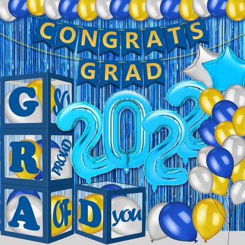 Graduation Party Decorations 2002 Black Gold Graduation Decorations Class of 2022 with Boxes Balloons Banner Large Congrats Grad Party Supplies Grad Decorations for Senior High School College