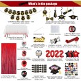 Graduation Party Supplies 2022 Graduation Party Decorations Including Congrats Grad Banner Cupcake Toppers Photo Booth Props Kit RED BLACK