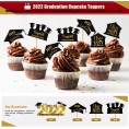 Graduation Party Supplies 2022 Graduation Party Decorations Including Congrats Grad Banner Cupcake Toppers Photo Booth Props Kit RED BLACK