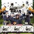 Graduation Tablecloth 2022 | Graduation Party Decorations 2022 | 1 Pack Large Size Plastic 54"x108" Congrats Grad for Class of 2022- Black
