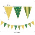 Green Gold Party Decorations Hanging Glitter Paper Triangle Flag Pennant Banner for St. Patrick's Day Graduation Carnival Bachelorette Engagement Wedding Birthday Baby Bridal Shower 24.6Ft