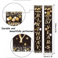 Happy Birthday Cheers to 57 Years Black Gold Yard Sign Door Banner 57th Birthday Decorations Party Supplies