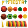 Meiduo Fiesta Party Supplies Mexican Party Decorations Paper Fans Pom Poms Flowers Tassel Garlands for Tropical Hawaiian Party Bachelorette Birthday Taco Bar Decoration