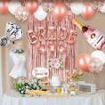 MOVINPE Bachelorette Party Decorations Bride to Be Sash Veil Rhinestone Tiara Dare Cards Photo Booth Props Foil Curtains Champagne Ring Balloon Tattoos Rose Gold Bridal Shower Party Supplies Decor