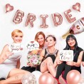 MOVINPE Bachelorette Party Decorations Bride to Be Sash Veil Rhinestone Tiara Dare Cards Photo Booth Props Foil Curtains Champagne Ring Balloon Tattoos Rose Gold Bridal Shower Party Supplies Decor