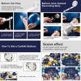 Navy Blue Birthday Confetti Balloons Kit Set 50 Pieces Blue Birthday Photography Backdrop Banner Package for Boys Girls Men Women Birthday Party Decorations Supplies Navy Blue and Gold