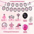 Paris Party Decorations Set Pink Paris Happy Birthday Banner I Love Paris Honeycombs Centerpieces Eiffel Tower Balloons Decor for Paris Birthday Party Glamour Girl Party Baby Shower Supplies