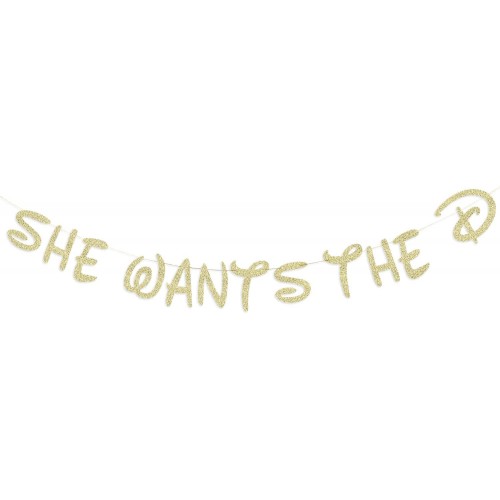 Party101 She Wants the D Banner Disney Bachelorette Party Decorations Naughty Bachelorette Party Favors & Supplies Ladies Girls Night Decorations for Adults Divorce Party Decorations for Women
